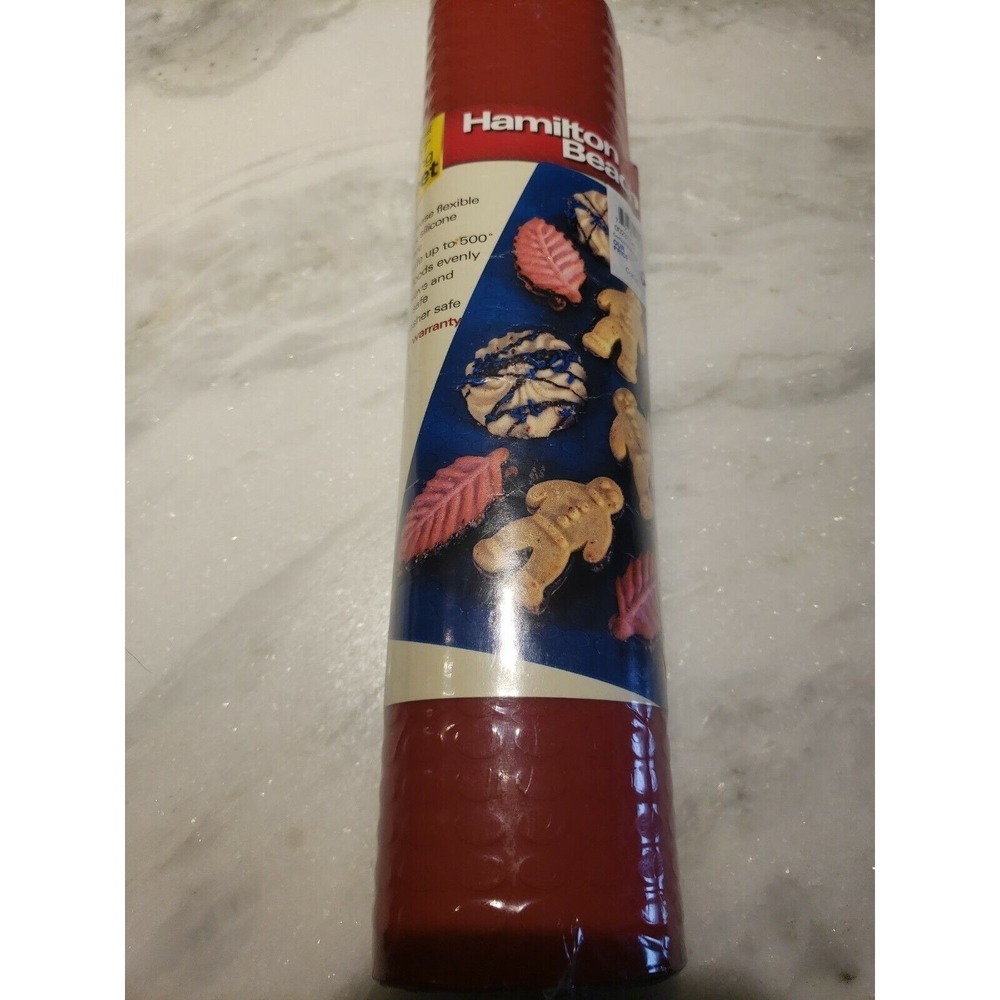 Hamilton Beach Professional Silicone Baking Mat 11x17 Red Non-Stick Sheet‎ 500F